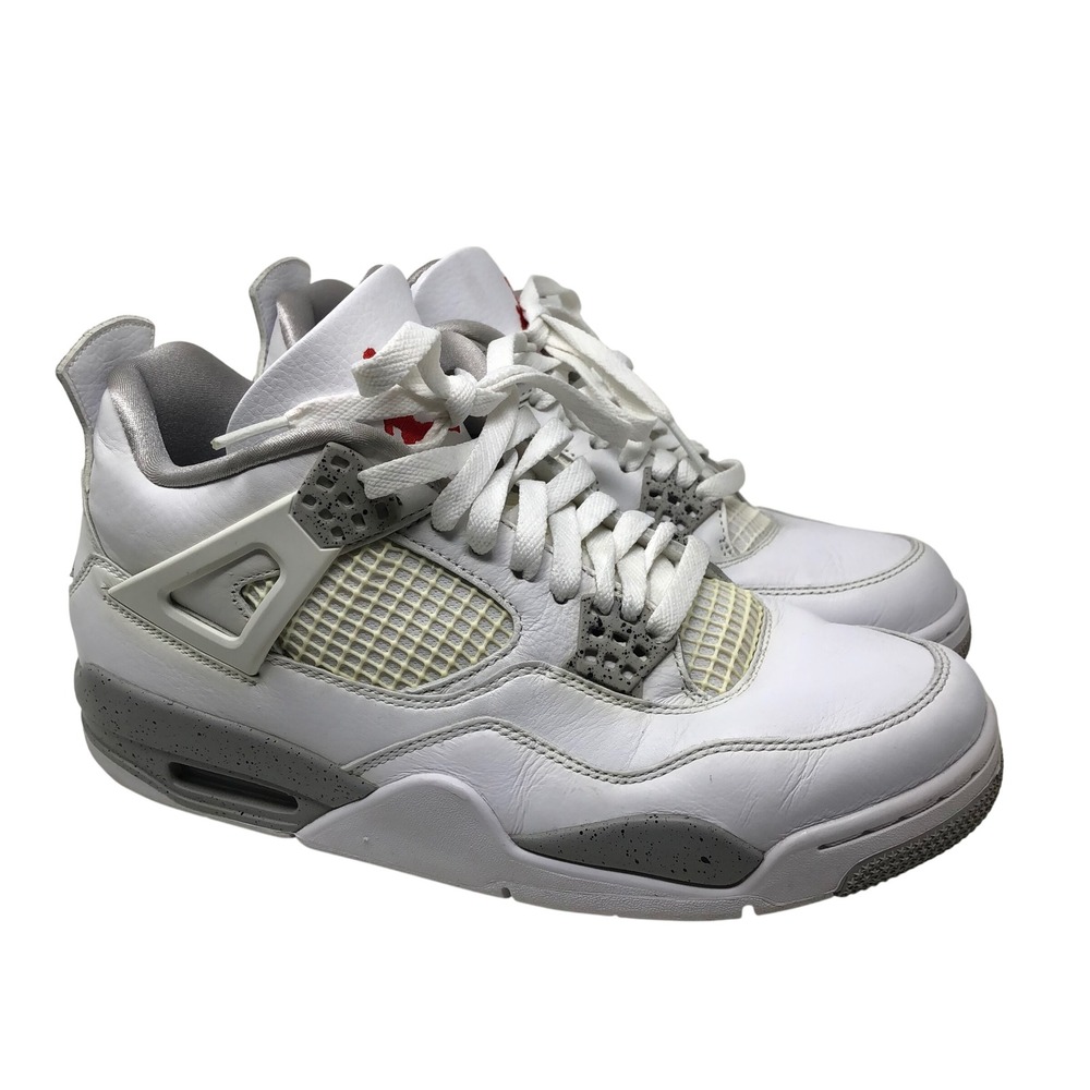 Jordan Air Jordan 4 Retro Mens 9.5 White Oreo Tech Grey Sneakers